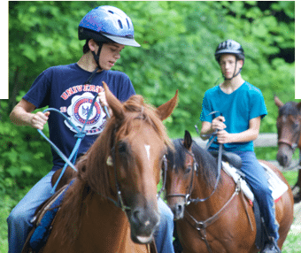 Campers on horses