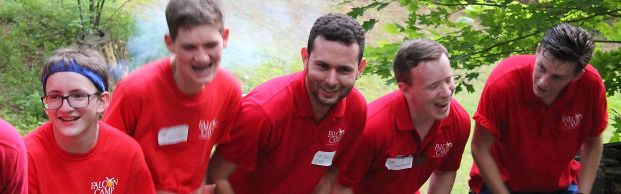 Male camp counselors at Falcon Camp