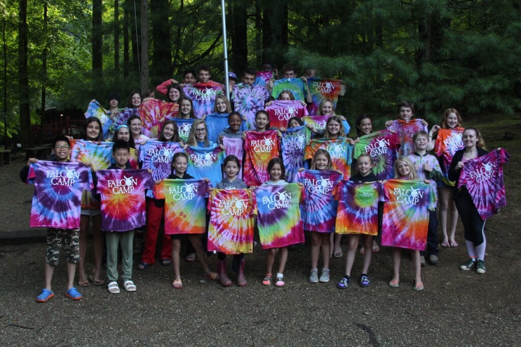 Campers with Falcon Camp t-shirts