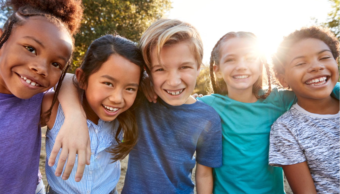 Children playing outside together