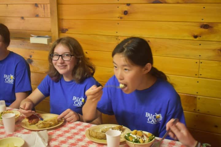 Girls eating