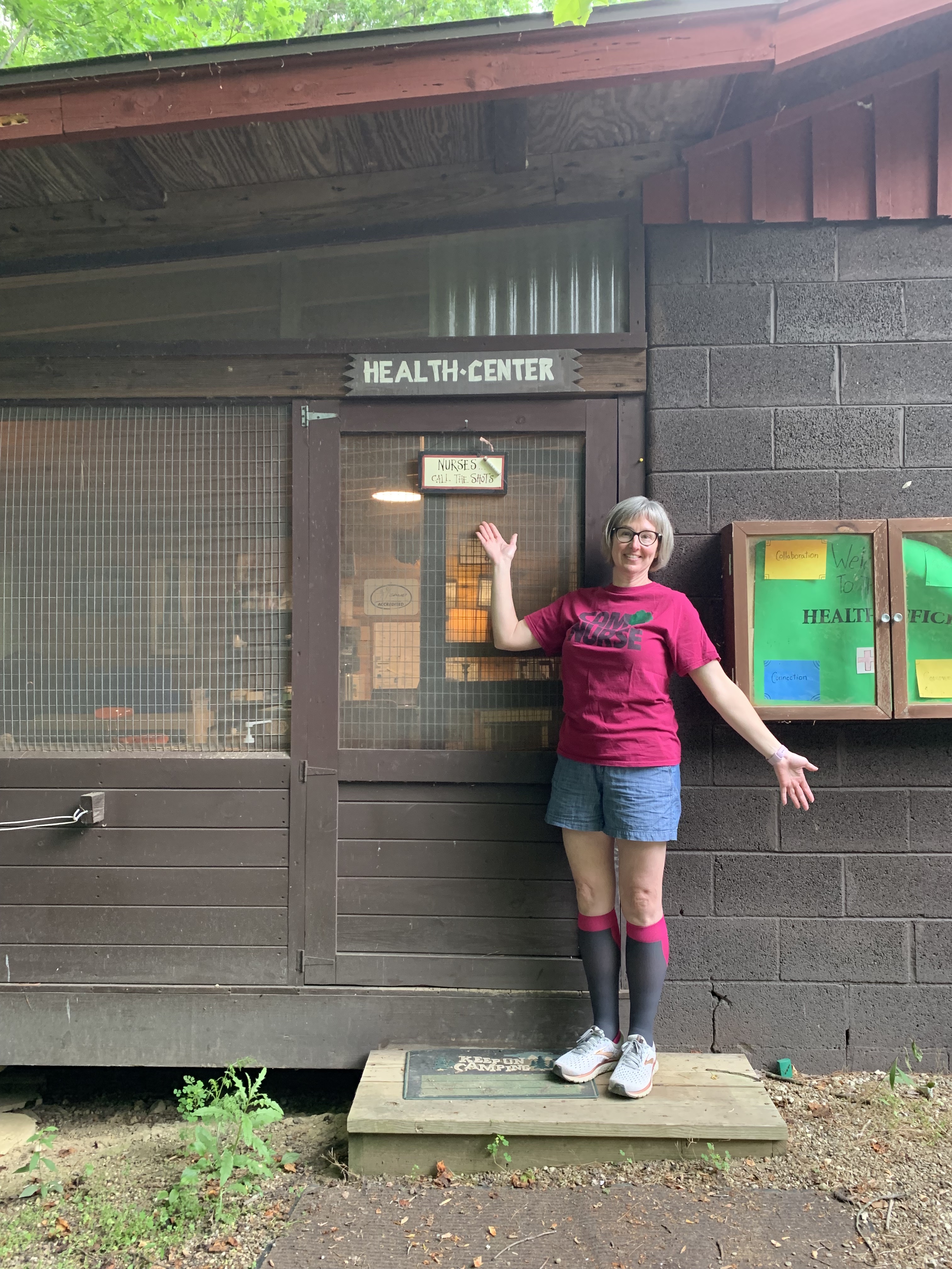 Nurse Lynne standing outside the Health Center